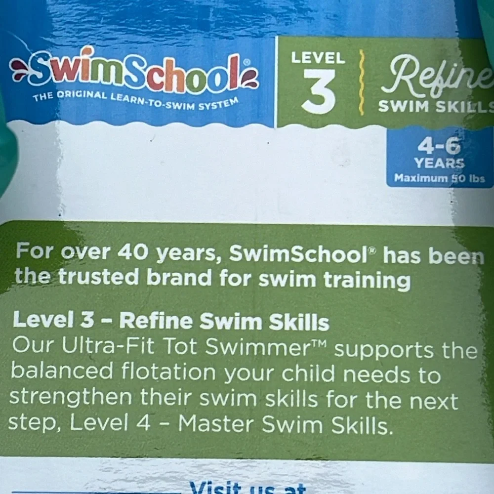 NEW Grow-with-me Swim Trainer, Vest, float, from SwimSchool, age 4-6 yrs